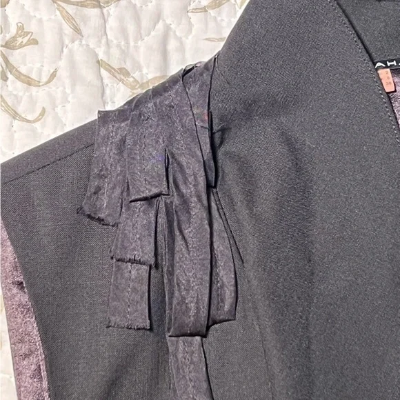 Elie Tahari Sleeveless Wool Dress Blazer Asymmetrical Ruffle Neckline size 2 - Picture 6 of 11